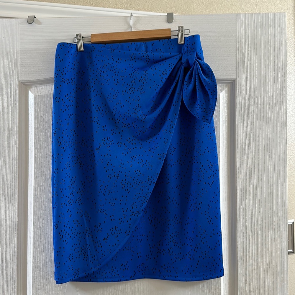 Blue and black skirt with side tie